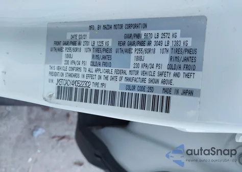 2021 Mazda Cx-9 Touring from USA, damaged, VIN JM3TCACY4M0522302